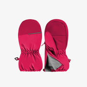 Mitaines fuchsia doublées en Thinsulate™ imperméable, bébé || Fuchsia mittens lined in waterproof Thinsulate™, baby Media 1 of 2