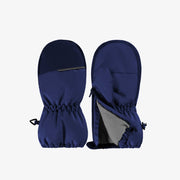 Mitaines bleu marine doublées en Thinsulate™ imperméable, bébé || Navy mittens lined in waterproof Thinsulate™, baby