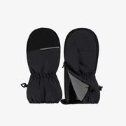 Mitaines noires doublées en Thinsulate™ imperméable, bébé || Black mittens lined in waterproof Thinsulate™, baby