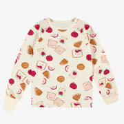 Pyjama deux pièces crème avec motifs en jersey, enfant || Cream two piece pyjama with all over prints in jersey, child