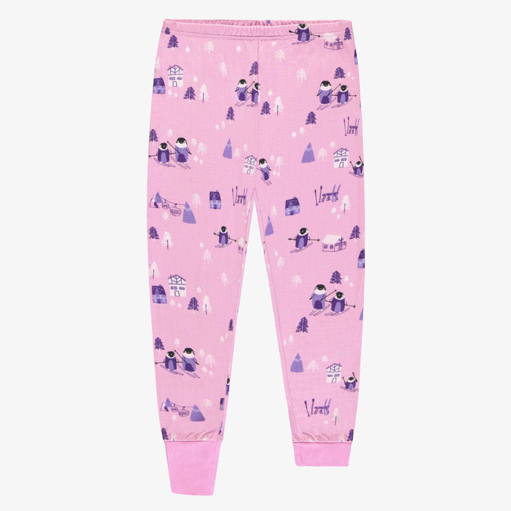 Pyjama deux pièces rose avec motifs en jersey, enfant || Pink two piece pyjama with all over prints in jersey, child