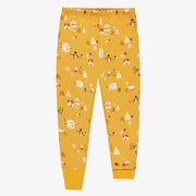 Pyjama deux pièces jaune avec motifs en jersey, enfant || Yellow two piece pyjama with all over prints in jersey, child