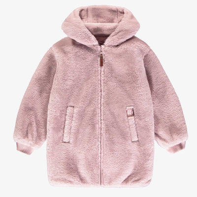 Manteau rose en fausse fourrure réversible, enfant || Reversible faux fur rose coat, enfant