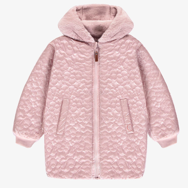 Manteau rose en fausse fourrure réversible, enfant || Reversible faux fur rose coat, enfant