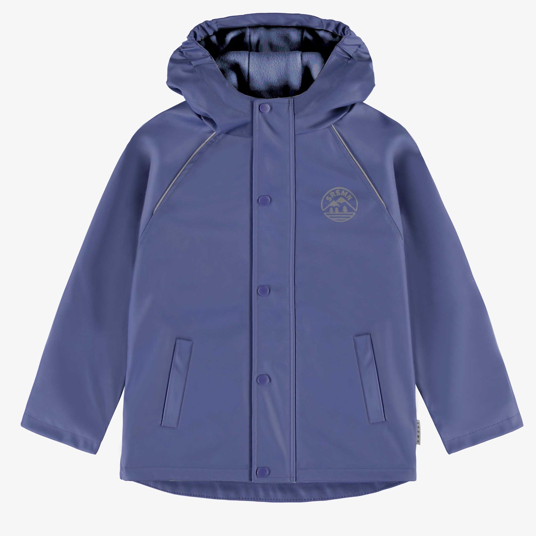 Blue waterproof coat in polyurethane child