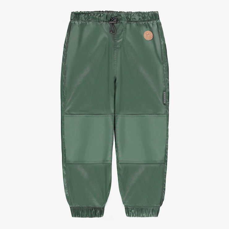 Pantalon d’extérieur mi-saison vert en nylon, enfant || Green outdoor pant mid-season in nylon, child