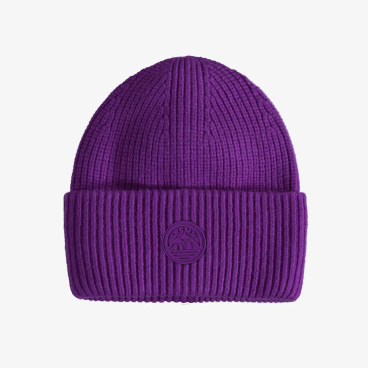 Tuque de maille mauve foncé, enfant || Dark purple knitted toque, child