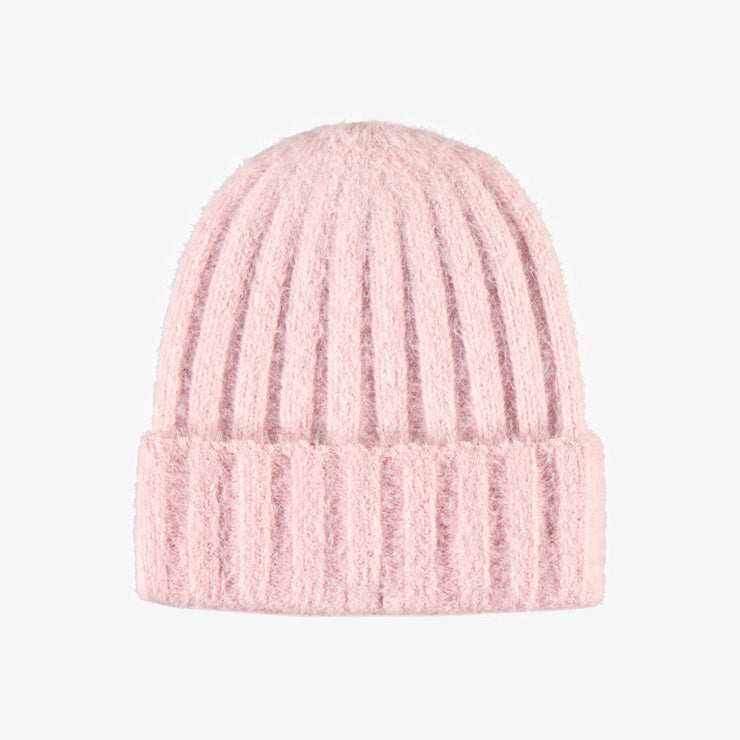 Tuque de maille rose pâle, enfant || Pink knitted toque, child