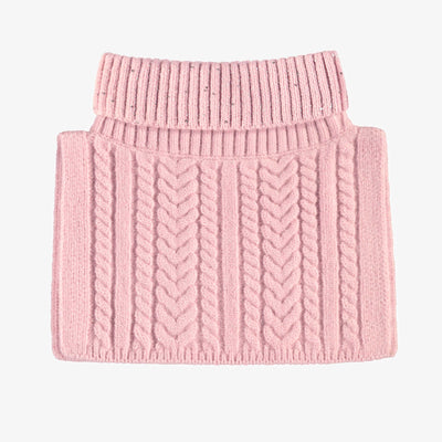 Cache-cou rose en maille, enfant || Pink neck warmer in knit, child