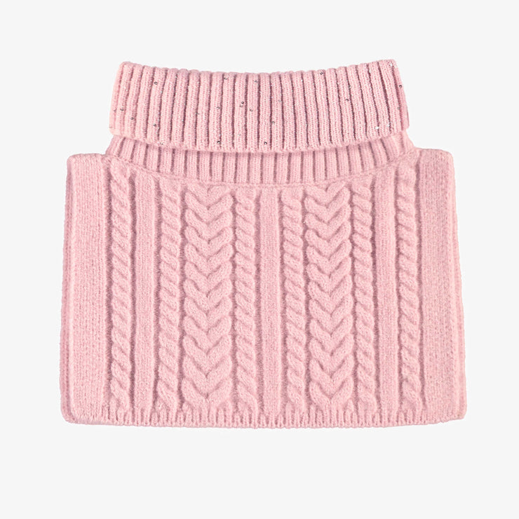 Cache-cou rose en maille, enfant || Pink neck warmer in knit, child