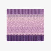 Cache-cou de maille mauve à motifs, enfant || Purple patterned neck warmer, child