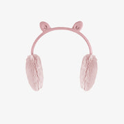 Cache-oreilles roses avec oreilles, enfant || Pink ear muffs with ears, child