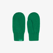 Mitaines vertes en maille, enfant || Green knitted mittens, child