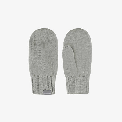 Mitaines grises en maille, enfant || Gray knitted mittens, child