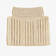 Cache-cou crème en maille, enfant || Cream neck warmer in knit, child