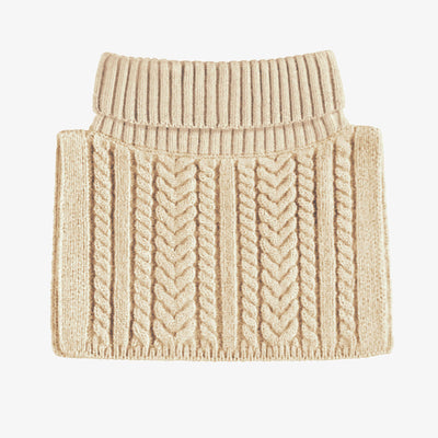 Cache-cou crème en maille, enfant || Cream neck warmer in knit, child