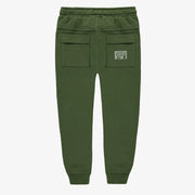 Pantalon coupe décontractée vert en coton français, enfant || Green relaxed fit pant in French terry, child