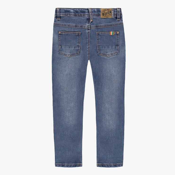 Pantalon en denim bleu moyen de coupe étroite, enfant || Dark blue slim fit denim pants, child