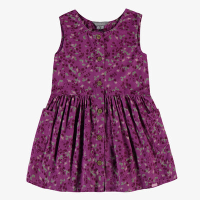 Robe chasuble mauve à motifs en bébé corduroy, enfant || Purple chasuble dress with all over print in baby corduroy, child