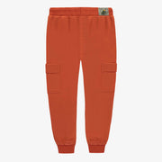 Pantalon orange style jogging en coton ouaté brossé, enfant || Orange pants, jogging style, brushed cotton fleece, child