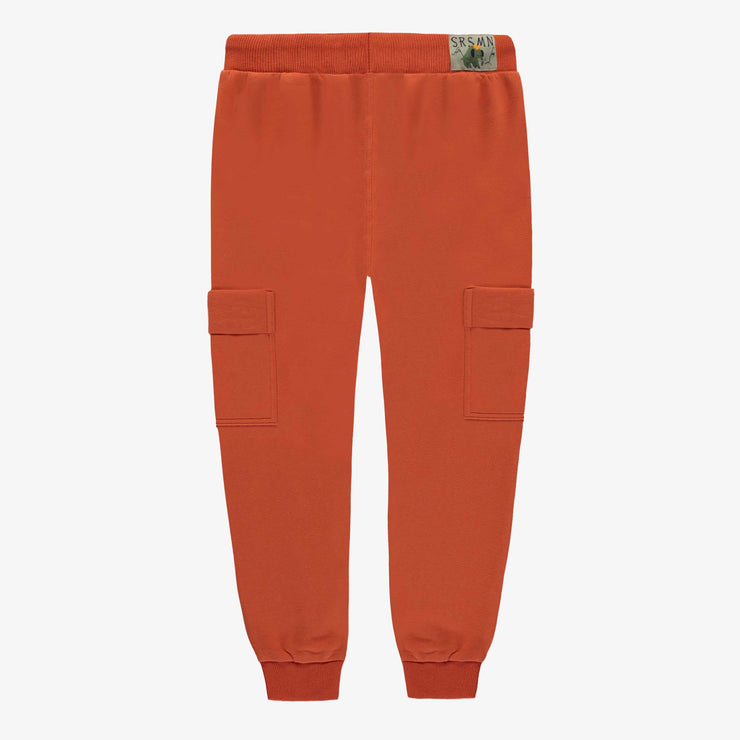 Pantalon orange style jogging en coton ouaté brossé, enfant || Orange pants, jogging style, brushed cotton fleece, child