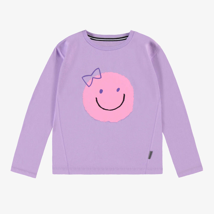 T-shirt lilas à manches longues de coupe régulière, enfant || Lilac long-sleeved t-shirt in a relaxed fit, child