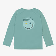 T-shirt turquoise à manches longues de coupe régulière, enfant || Turquoise long-sleeved t-shirt in a relaxed fit, child