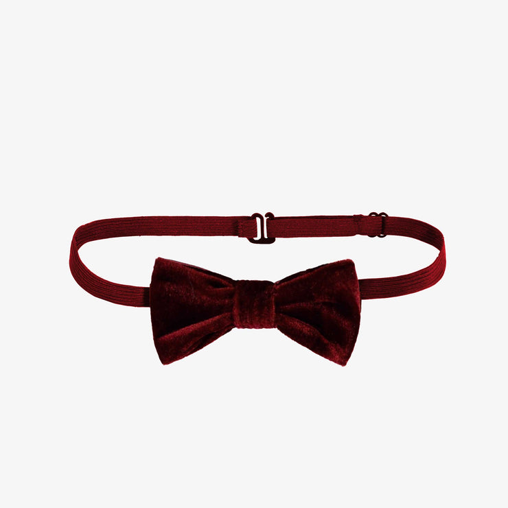 Nœud papillon ajustable rouge en velours, bébé et enfant || Red adjustable bow tie in velvet, baby and child