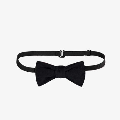 Nœud papillon ajustable noir en velours, bébé et enfant || Black adjustable bow tie in velvet, baby and child