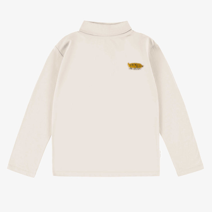 T-shirt crème à manches longues avec col roulé, enfant || Cream long sleeves t-shirt with turtleneck, child