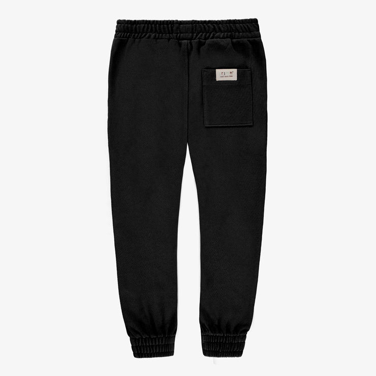 Pantalon noir style jogging en coton piqué, enfant || Black pants, jogging style, piqué cotton, enfant