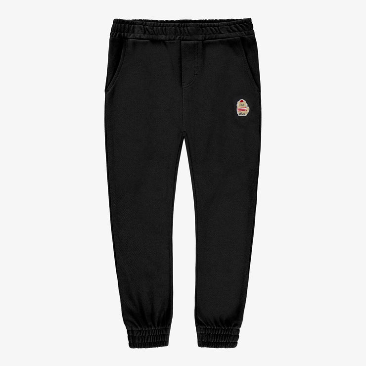 Pantalon noir style jogging en coton piqué, enfant || Black pants, jogging style, piqué cotton, enfant