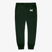 Pantalon vert foncé style jogging en coton piqué, enfant || Dark green pants, jogging style, piqué cotton, child