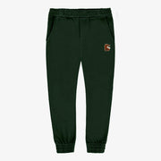 Pantalon vert foncé style jogging en coton piqué, enfant || Dark green pants, jogging style, piqué cotton, child