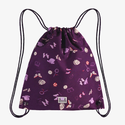 Sac tout usage mauve à motif d'équipements de sport, enfant || Pink all-purpose bag with sports equipment print, child