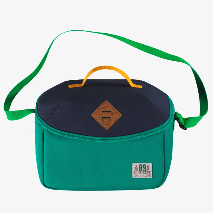 Sac à lunch vert blocs de couleur, enfant || Green color block lunch bag, child