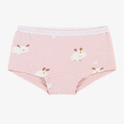 Culotte garçonne rose pâle en jersey extensible, enfant || Soft pink boycut panties in stretch jersey, child