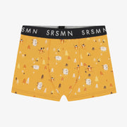 Boxer jaune à motifs en jersey extensible, enfant || Yellow boxer with all over print in stretch jersey, child