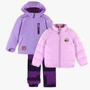 Habit de neige 3 en 1 lilas et mauve, enfant|| 3-in-1 snowsuit lilac and purple, child