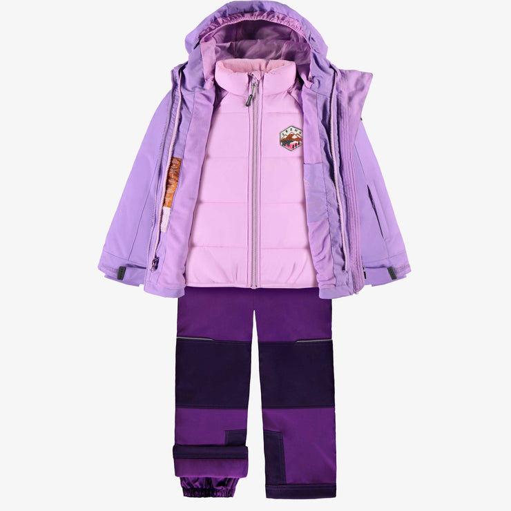 Habit de neige 3 en 1 lilas et mauve, enfant|| Snowsuit 3 in 1 lilac and purple, child