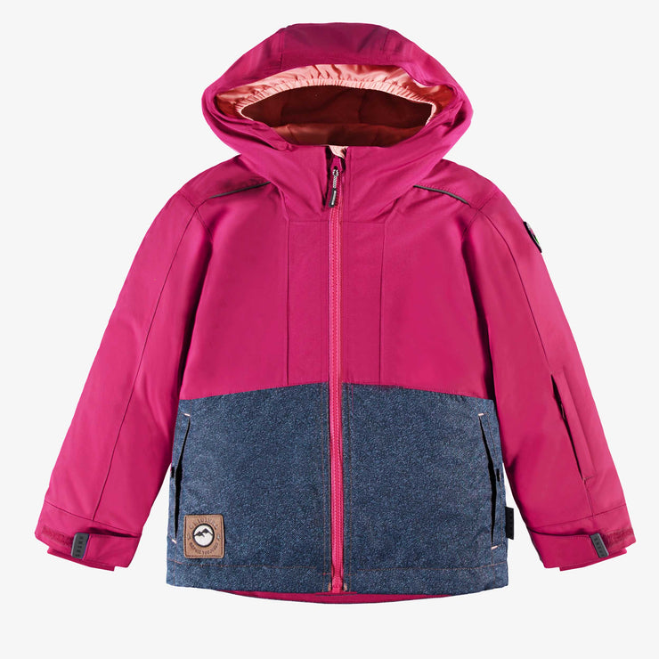 Habit de neige 3 en 1 fuchsia, rose et bleu denim, enfant || 3-in-1 snowsuit fuchsia, pink and denim blue, child