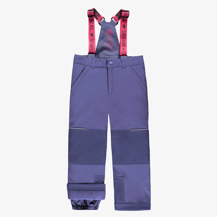 Habit de neige deux pièces mauve et bleu-mauve avec bloc de couleur rose, enfant || Two-piece purple and blue-purple snowsuit with pink color block, child