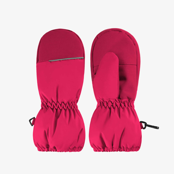 Mitaines fuchsia doublées en Thinsulate™ imperméable, enfant || Fuchsia mittens lined in waterproof Thinsulate™, child