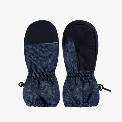 Mitaines bleues au look denim doublées en Thinsulate™ imperméable, enfant || Denim blue look mittens lined in waterproof Thinsulate™, child Media 1 of 1