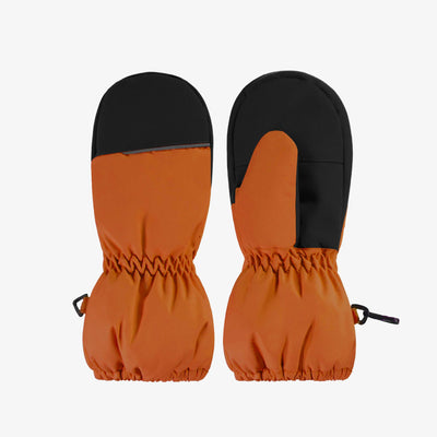 Mitaines orange doublées en Thinsulate™ imperméable, enfant ||Orange color mittens lined in waterproof Thinsulate™, child