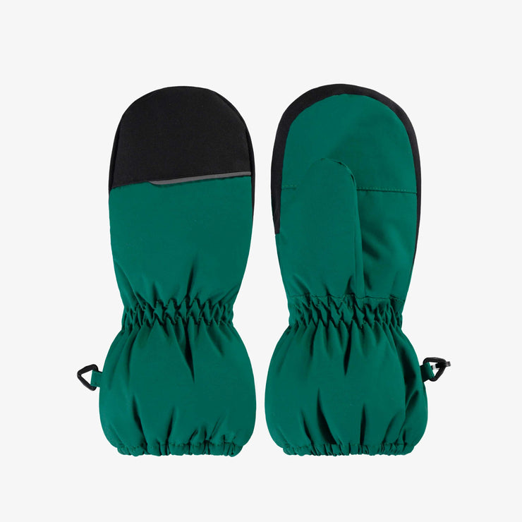 Mitaines turquoise et noires doublées en Thinsulate™ imperméable, enfant || Turquoise and black mittens lined in waterproof Thinsulate™, child