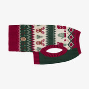 Chandail de maille rouge et vert à motifs des fêtes pour animaux||Red and green knit sweater with holiday all-over print for animals