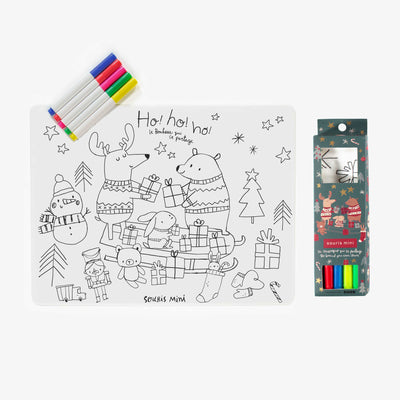 Napperon à colorier des fêtes en silicone, enfant || Holiday coloring placemat in silicone, child