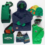 Habit de neige 3 en 1 marine et vert, enfant || 3-in-1 snowsuit navy and green, child