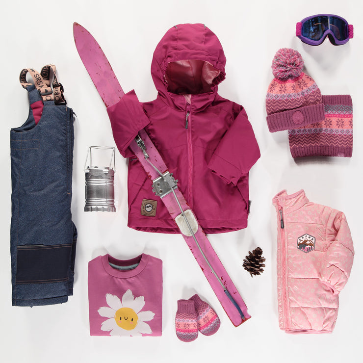 3-in-1 snowsuit pink and denim bleu, baby